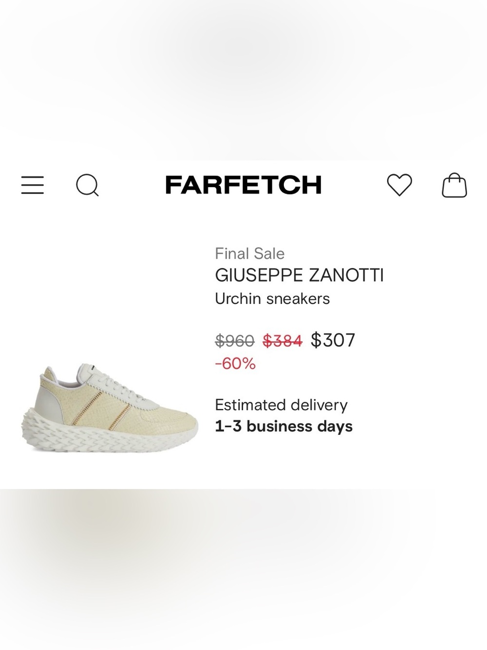 Giuseppe Zanotti Women’s size 8| URCHIN Sneakers NIB